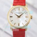 Swiss Copy Vacheron Constantin Traditionnelle Ultra Thin 9015 Gold Diamond Ladies Watch 